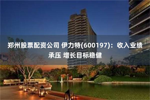 郑州股票配资公司 伊力特(600197)：收入业绩承压 增长目标稳健