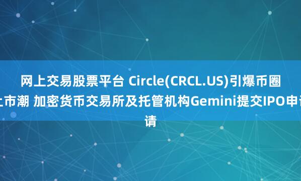 网上交易股票平台 Circle(CRCL.US)引爆币圈上市潮 加密货币交易所及托管机构Gemini提交IPO申请