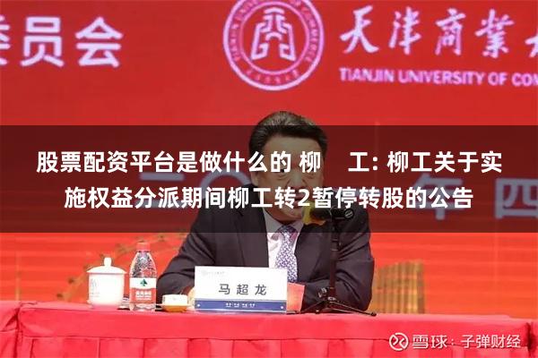 股票配资平台是做什么的 柳 工: 柳工关于实施权益分派期间柳工转2暂停转股的公告