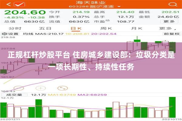 正规杠杆炒股平台 住房城乡建设部：垃圾分类是一项长期性、持续性任务