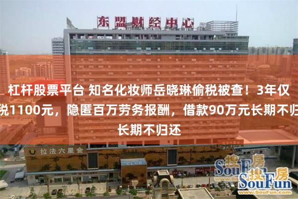 杠杆股票平台 知名化妆师岳晓琳偷税被查!3年仅纳税1100元,隐匿百万劳务报酬,借款90万元长期不归还