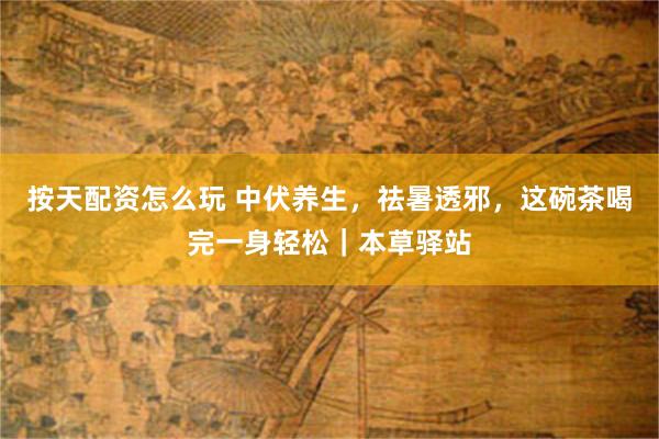 按天配资怎么玩 中伏养生，祛暑透邪，这碗茶喝完一身轻松｜本草驿站