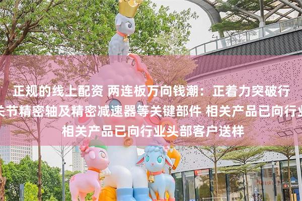 正规的线上配资 两连板万向钱潮：正着力突破行星滚柱丝杠、关节精密轴及精密减速器等关键部件 相关产品已向行业头部客户送样