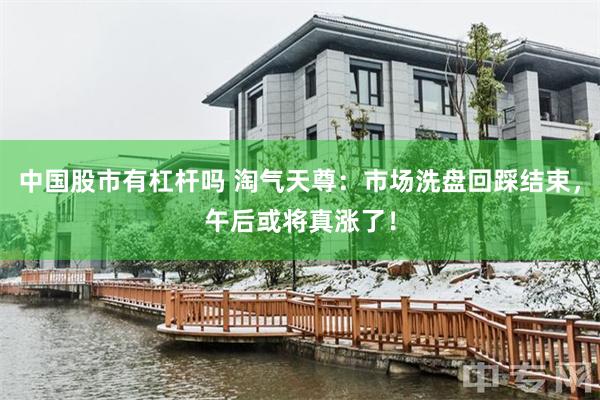 中国股市有杠杆吗 淘气天尊：市场洗盘回踩结束，午后或将真涨了！